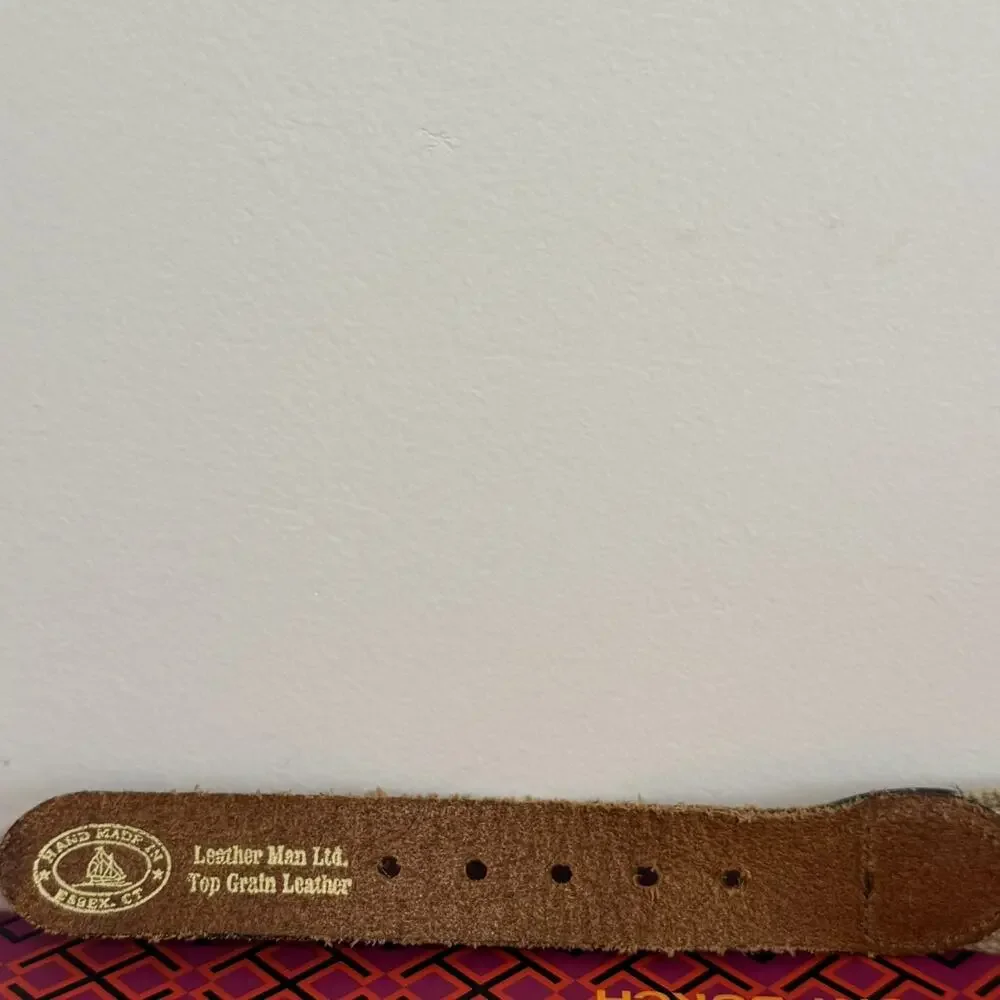 Men’s Golf Belt Size 40 Leather Man LTD Brass Buckle Pointer Dogs NY Made In USA